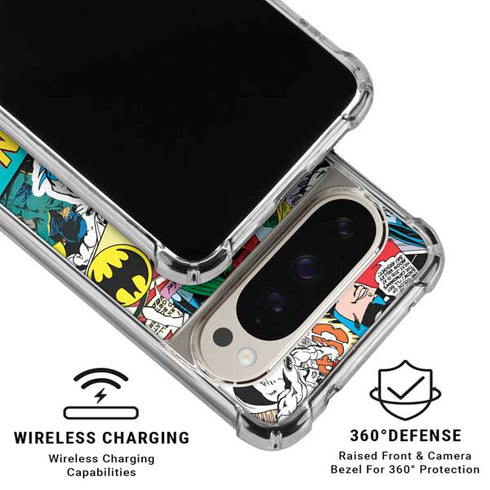 DC Comics Batman Vintage Pose Collage Art Pixel 9 Pro XL Clear Case